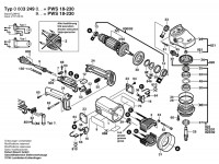 Bosch 0 603 249 903 Pws 18-230 J Angle Grinder 230 V / Eu Spare Parts